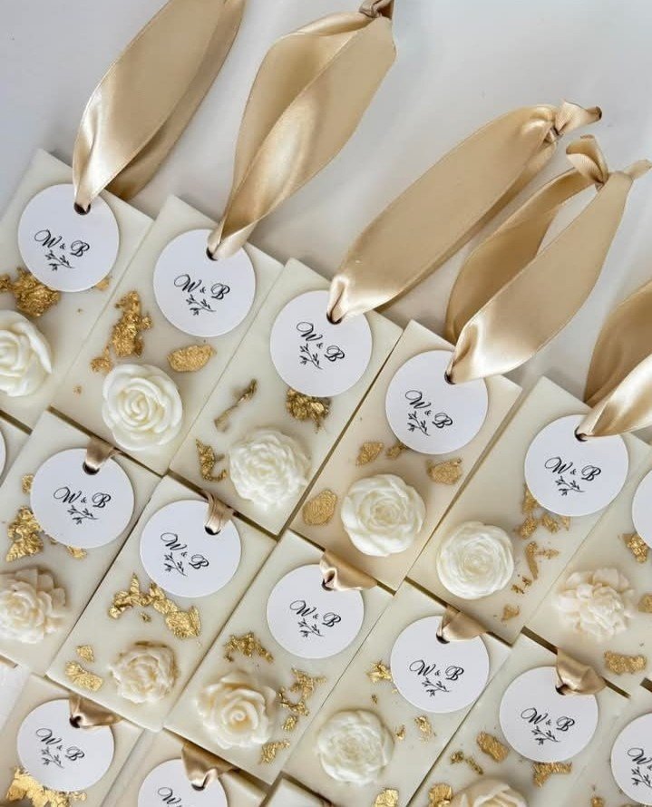 Detalle de boda vela aromática premium Genny Franco